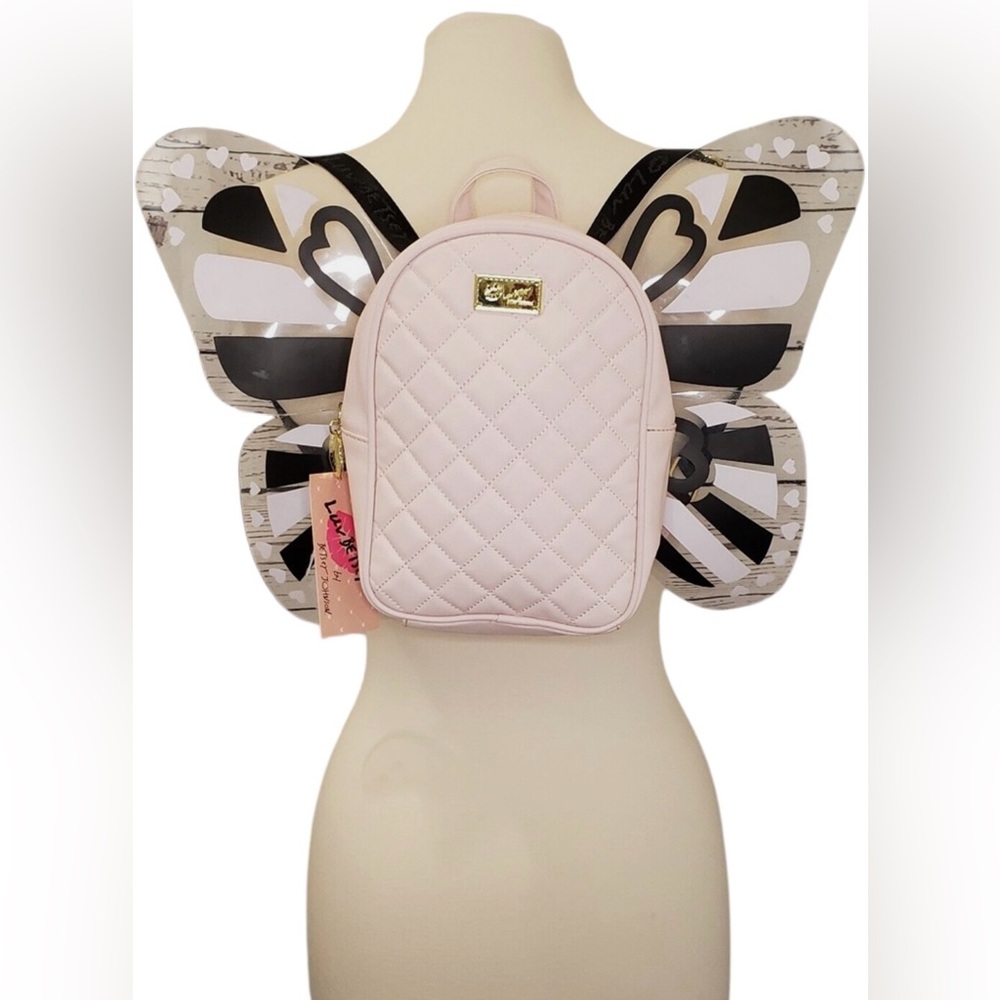 BETSEY JOHNSON Rare Butterfly Wings Backpack Shoulder Bag Pink/Blush Fairy